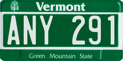 VT license plate ANY291