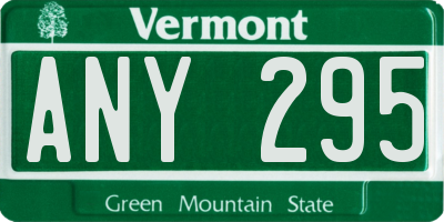 VT license plate ANY295