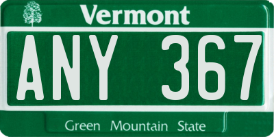 VT license plate ANY367