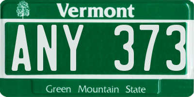 VT license plate ANY373