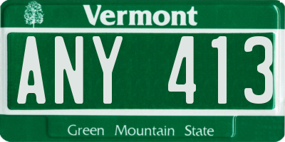 VT license plate ANY413