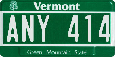 VT license plate ANY414
