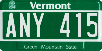 VT license plate ANY415