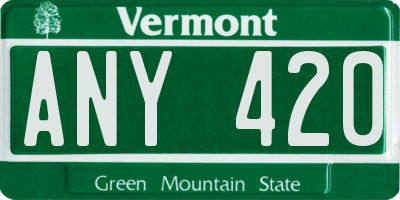 VT license plate ANY420