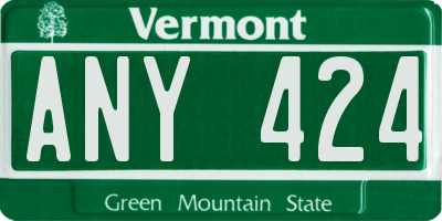 VT license plate ANY424