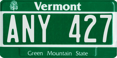 VT license plate ANY427