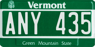 VT license plate ANY435