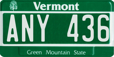 VT license plate ANY436