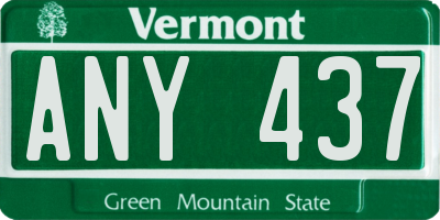 VT license plate ANY437