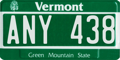VT license plate ANY438