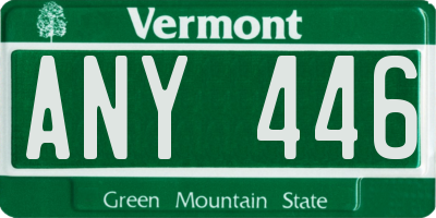VT license plate ANY446
