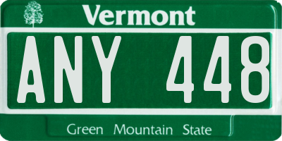VT license plate ANY448