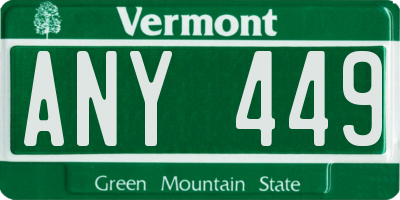 VT license plate ANY449