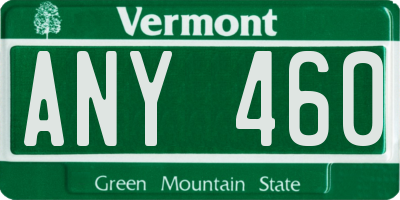 VT license plate ANY460