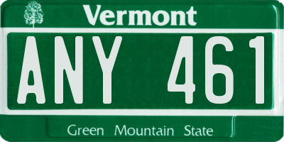 VT license plate ANY461