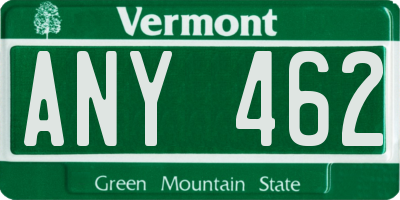 VT license plate ANY462