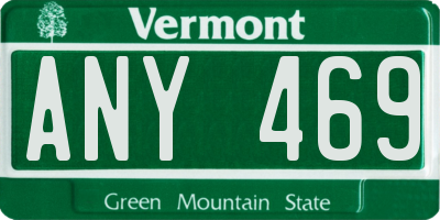 VT license plate ANY469