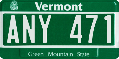 VT license plate ANY471