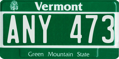 VT license plate ANY473