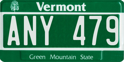 VT license plate ANY479
