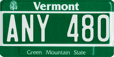 VT license plate ANY480