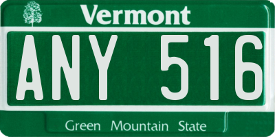 VT license plate ANY516