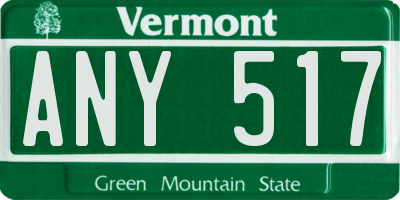 VT license plate ANY517