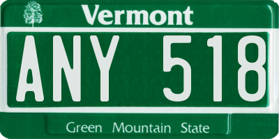 VT license plate ANY518