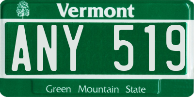 VT license plate ANY519