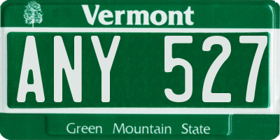 VT license plate ANY527