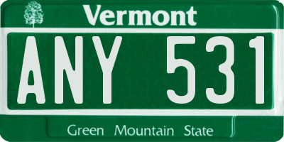 VT license plate ANY531