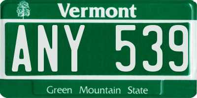 VT license plate ANY539