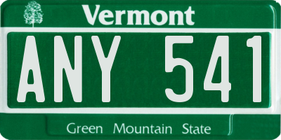 VT license plate ANY541
