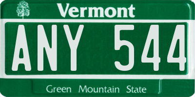 VT license plate ANY544