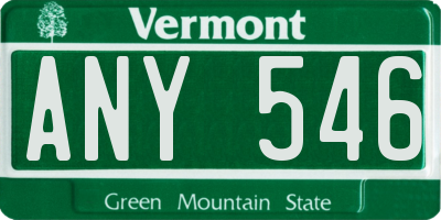 VT license plate ANY546