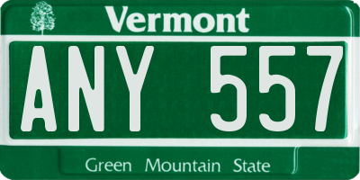 VT license plate ANY557