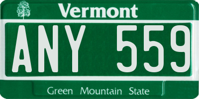 VT license plate ANY559