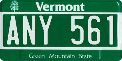 VT license plate ANY561