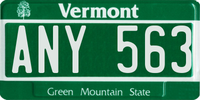VT license plate ANY563