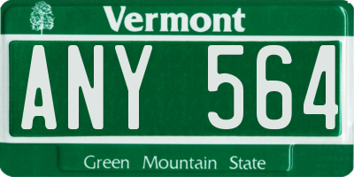 VT license plate ANY564