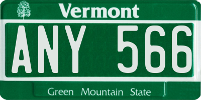 VT license plate ANY566