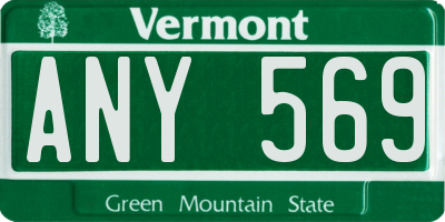 VT license plate ANY569