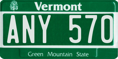 VT license plate ANY570