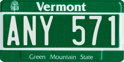 VT license plate ANY571