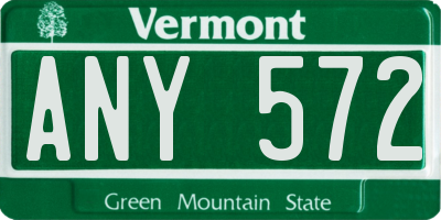 VT license plate ANY572