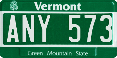 VT license plate ANY573