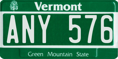 VT license plate ANY576