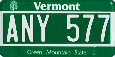 VT license plate ANY577