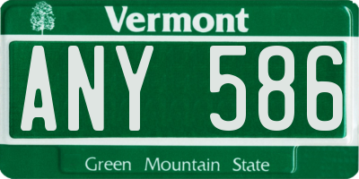 VT license plate ANY586