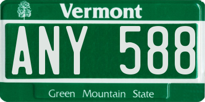 VT license plate ANY588